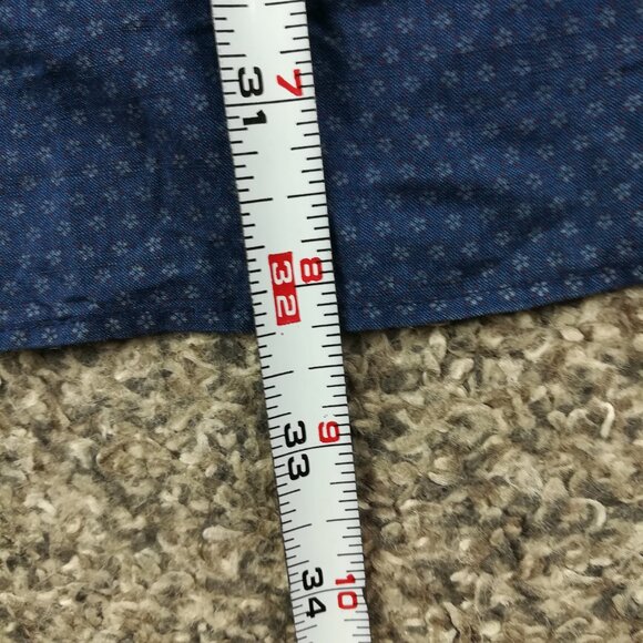 Zachary Prell Shirt Floral Long Sleeve Button Up Navy Blue Mens 2XL - Picture 9 of 10